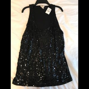 JCREW sequins black tank